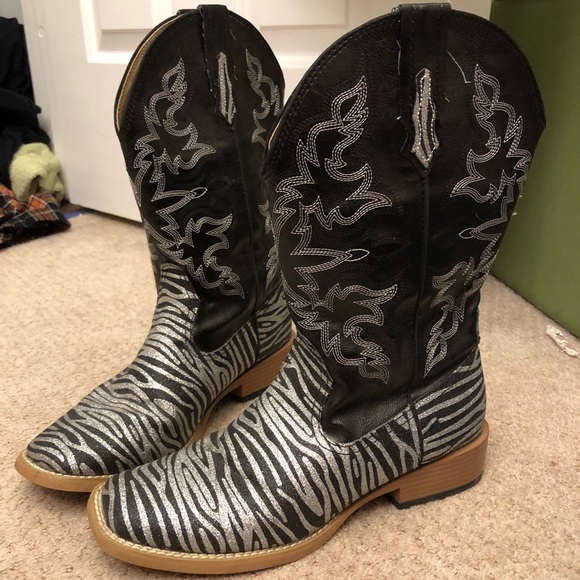 zebra print cowboy boots